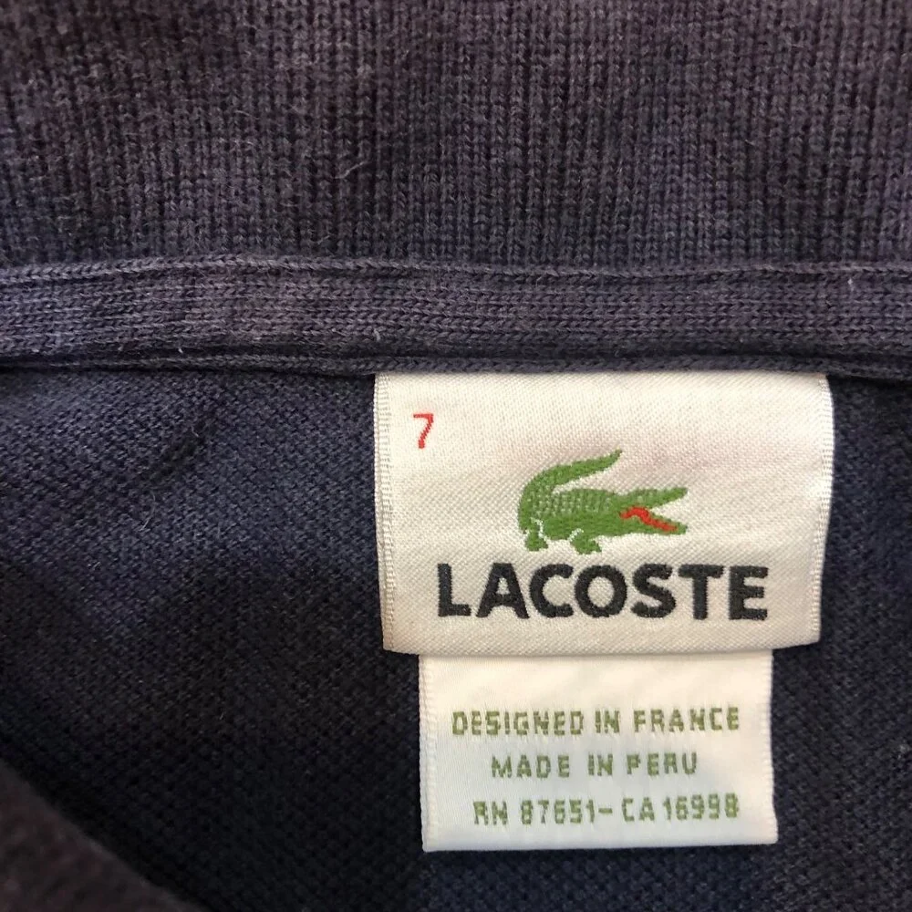 Lacoste Devanlay 100% Cotton Polo Shirt Navy Short Sleeve Size 7 (USA 2XL) - Picture 7 of 9